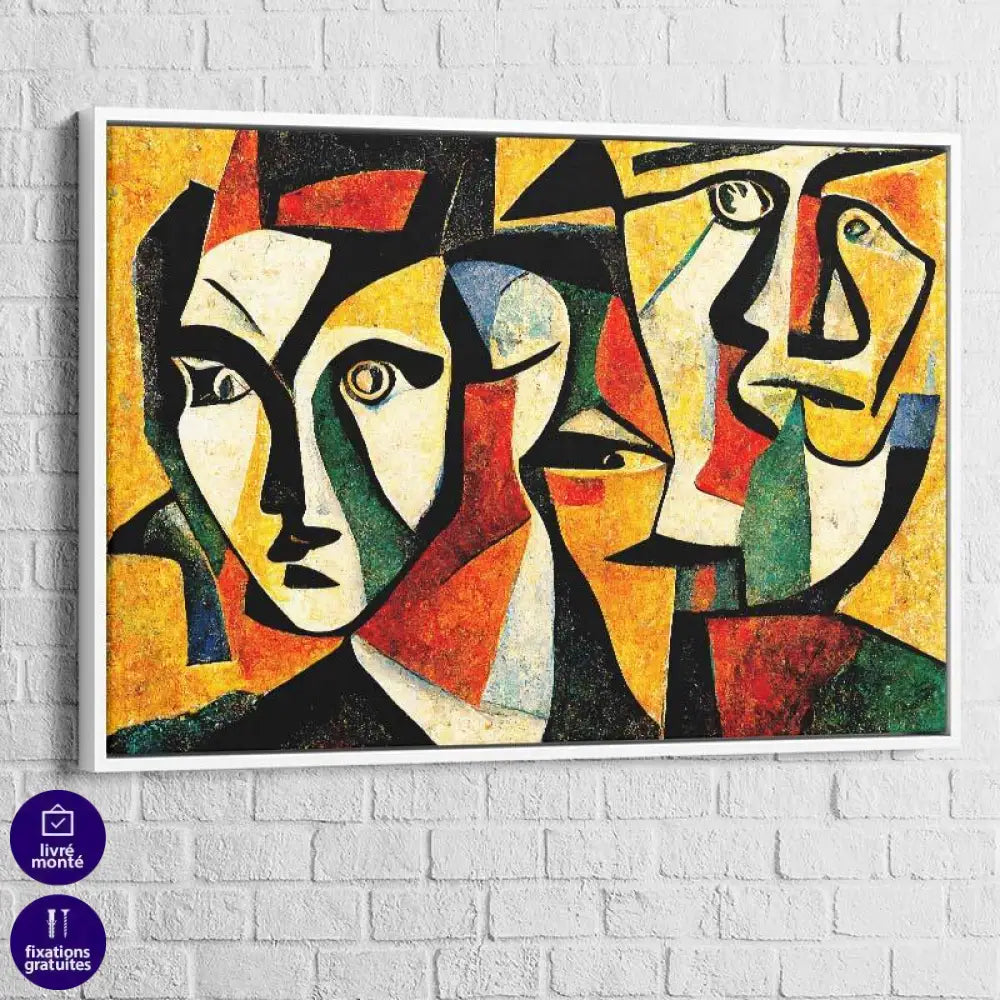 Tableau Abstrait Les Visages - Montableaudeco