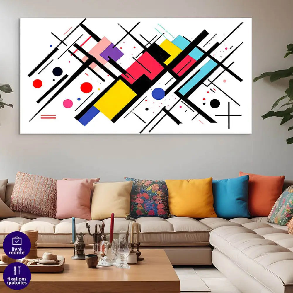 Tableau Abstrait Lignes en Mouvement Tableau Abstrait