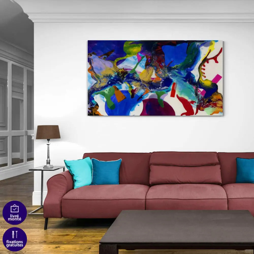 Tableau Abstrait Multi Couleur - Montableaudeco