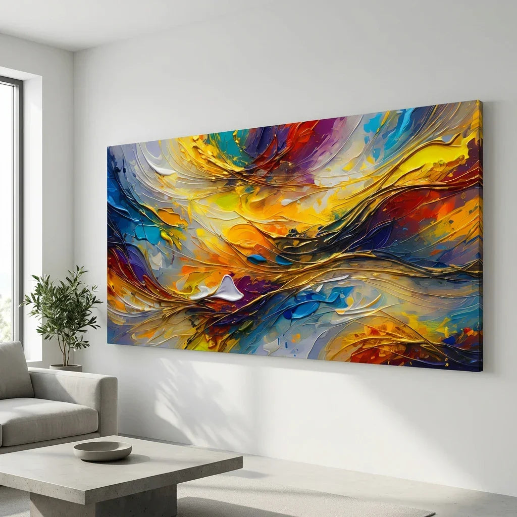 Tableau décoration murale abstraite couleurs intenses