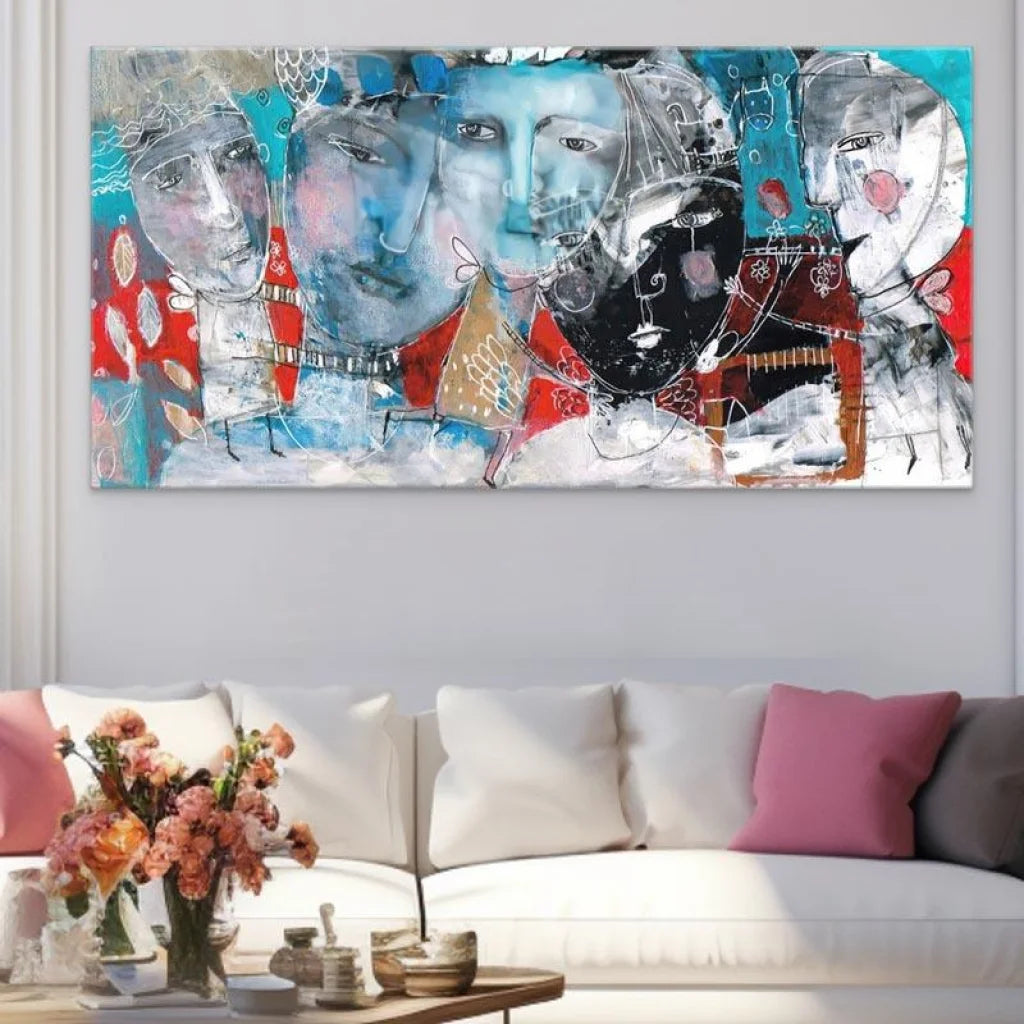 Tableau Abstrait Odyssée des Portraits | Art Expressif – Montableaudeco