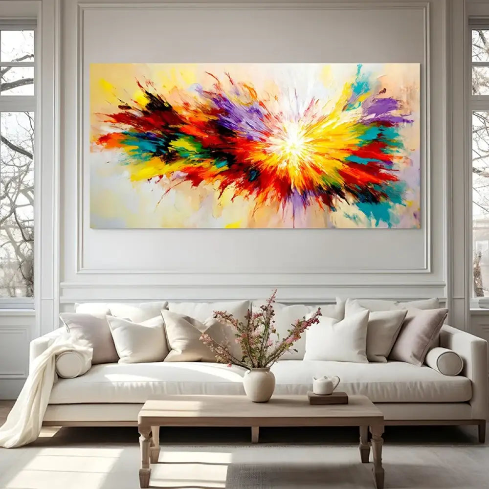 Art abstrait Radiance en plexiglas ou toile tendue pour intérieur design