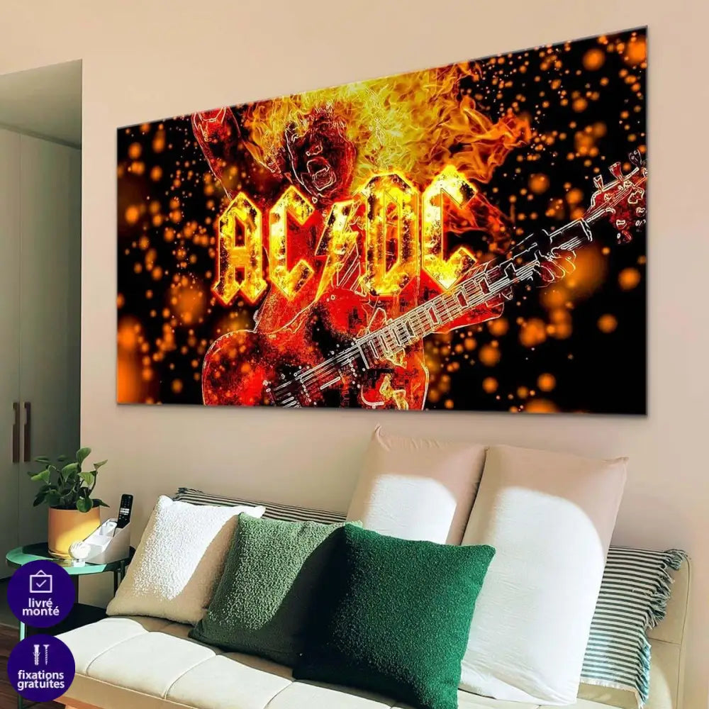 Tableau ACDC Fire - Montableaudeco
