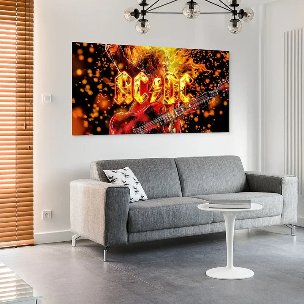 ACDC Fire Acrylic Glass Print, deep gloss and intense colors