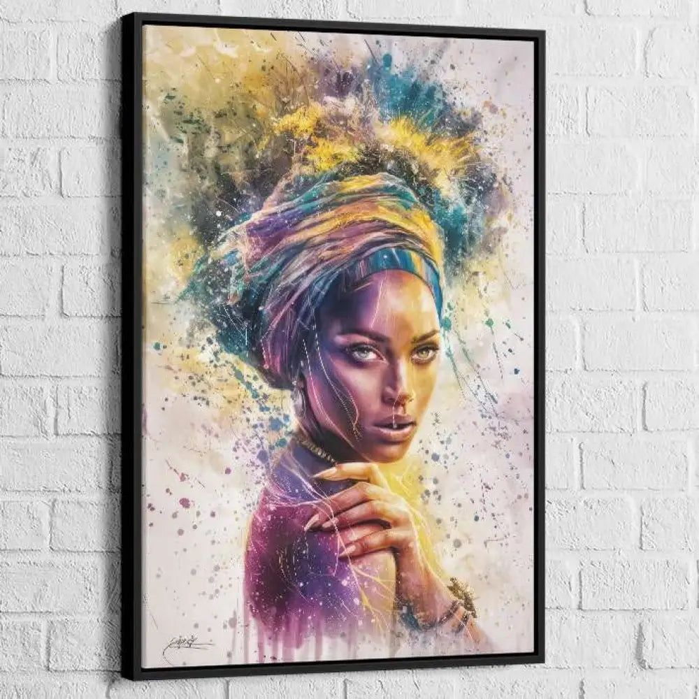 Tableau Afrique Célébration de la Beauté 40x60cm / Cadre Noir Tableau Afrique