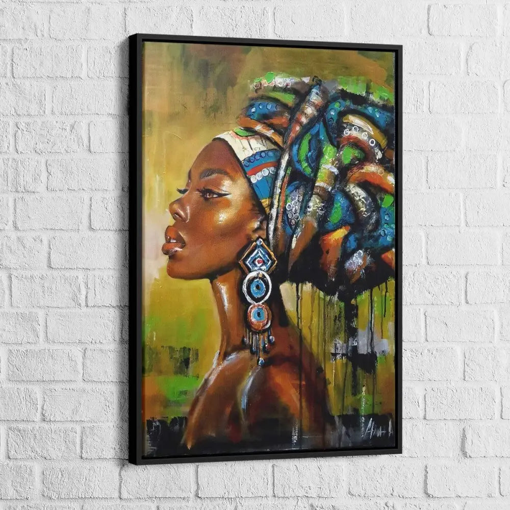 toile artistique africaine couleurs chaudes et vibrantes