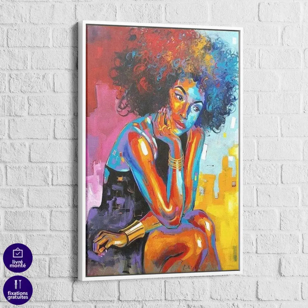 Tableau Afrique La femme est des couleurs - Montableaudeco
