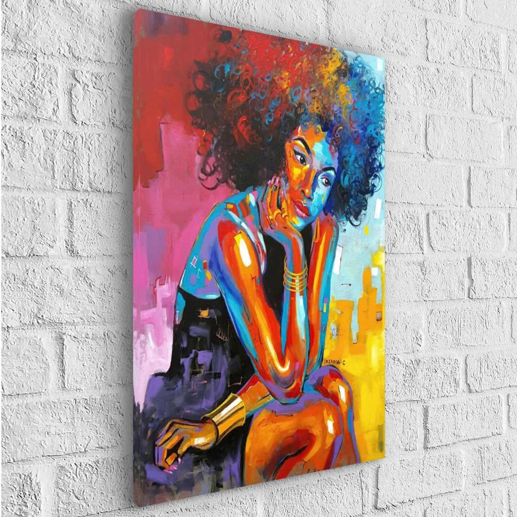 Tableau Afrique La femme est des couleurs - Montableaudeco
