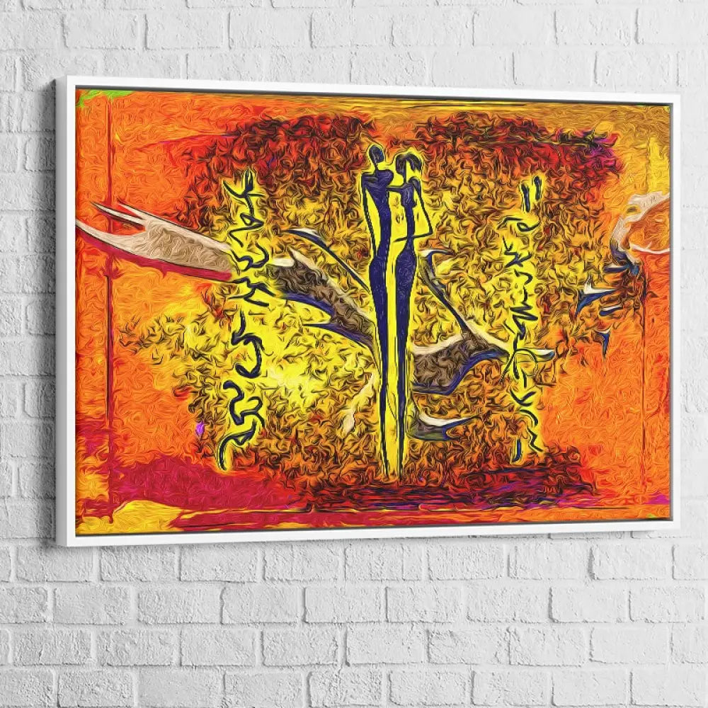 Tableau Afrique cadre blanc – déco chaleureuse et élégante