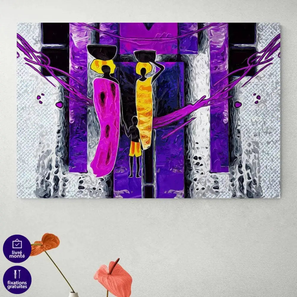 Tableau Afrique Les 2 Femmes et L'enfant - Montableaudeco