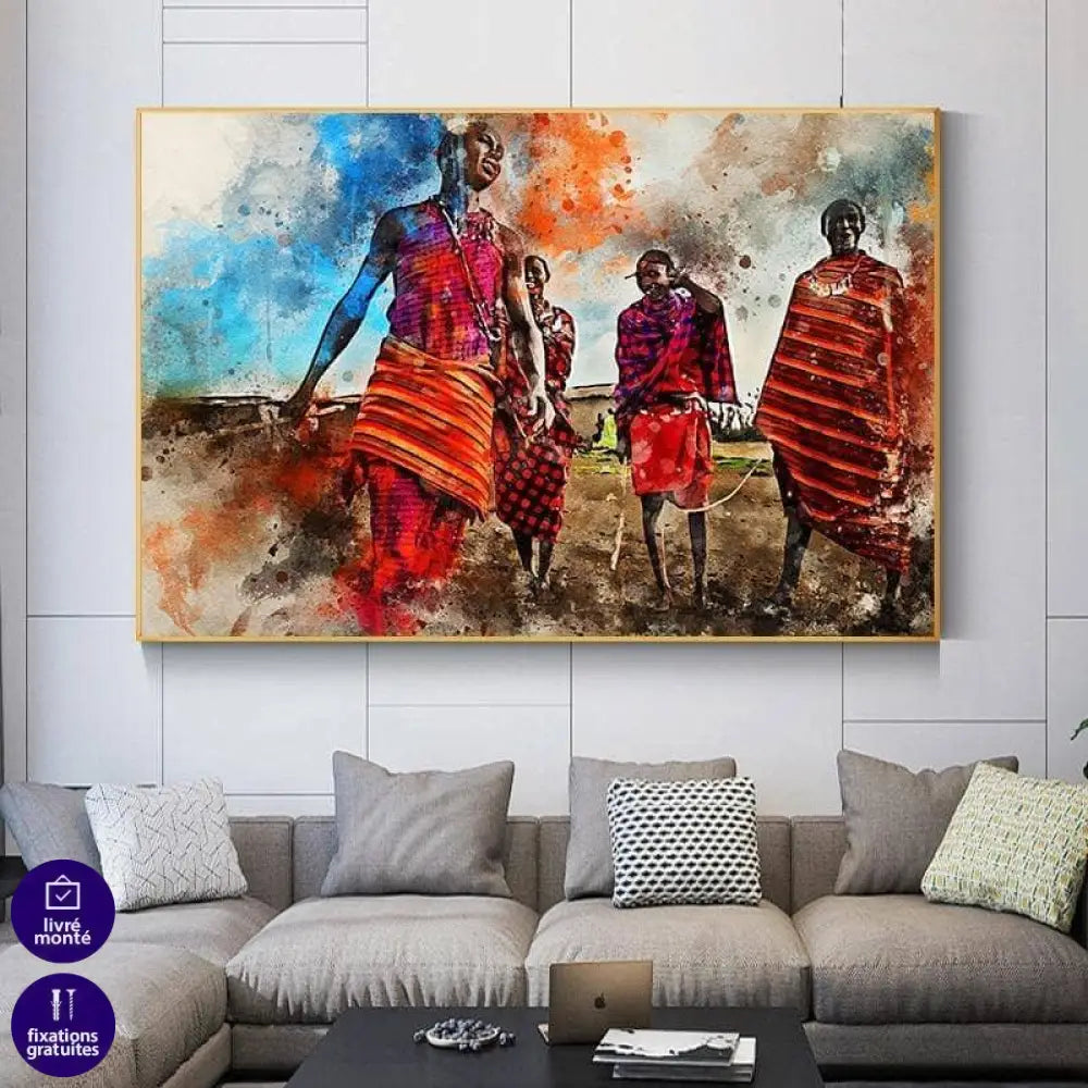 Tableau Afrique Tribu Maasaï - Montableaudeco