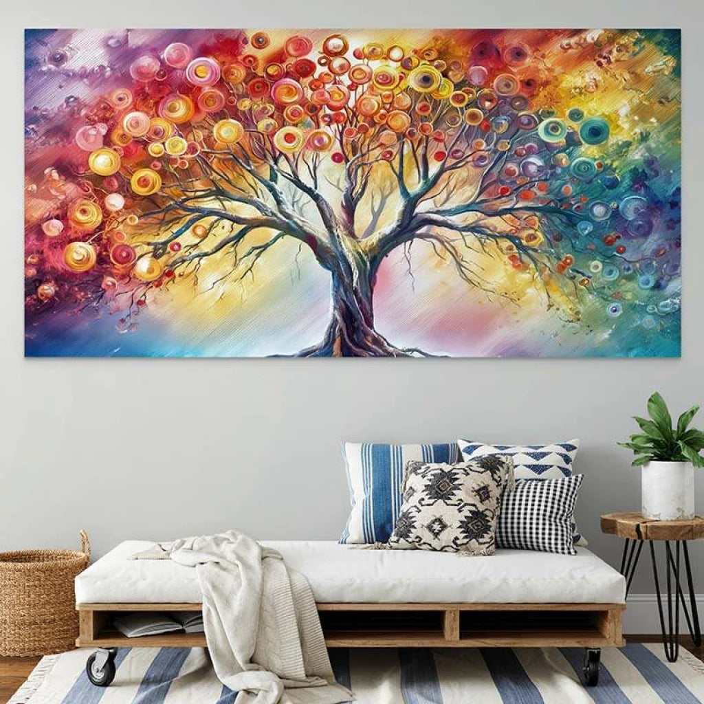 Tableau Mural En Verre Trempé VA Art-Glass – Arbre Abstrait Rouge, Art Moderne, Taille Variable