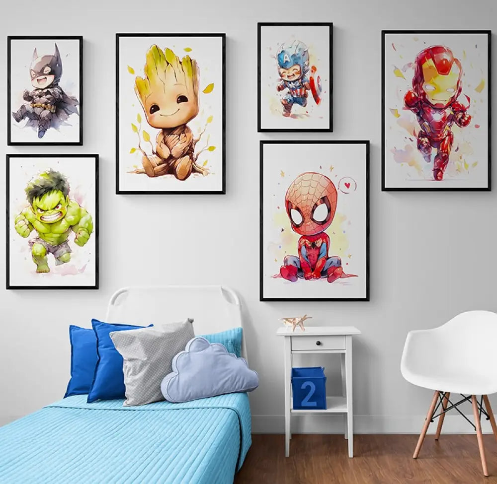Tableau Baby’s Marvel 40x60cm / Affiche sans cadre / 6 Pièces Tableau Enfant