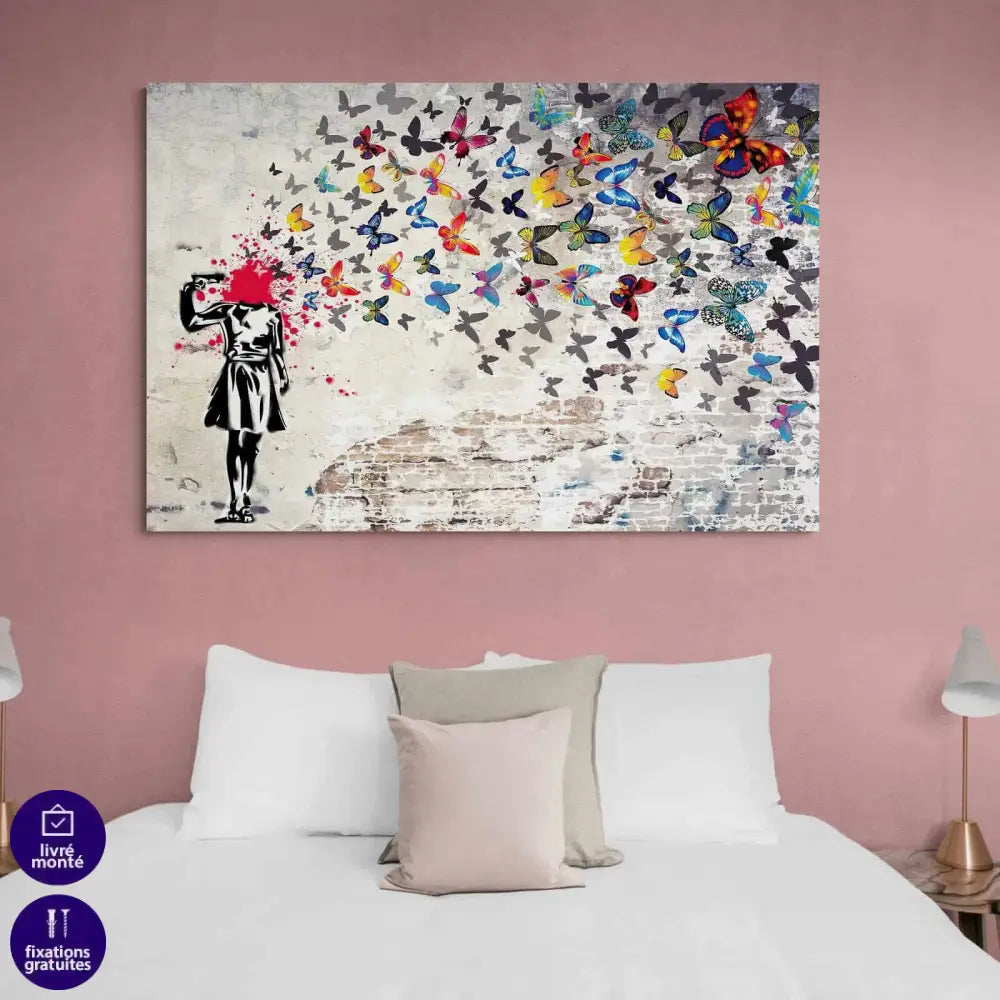 Tableau Banksy Butterfly - Montableaudeco