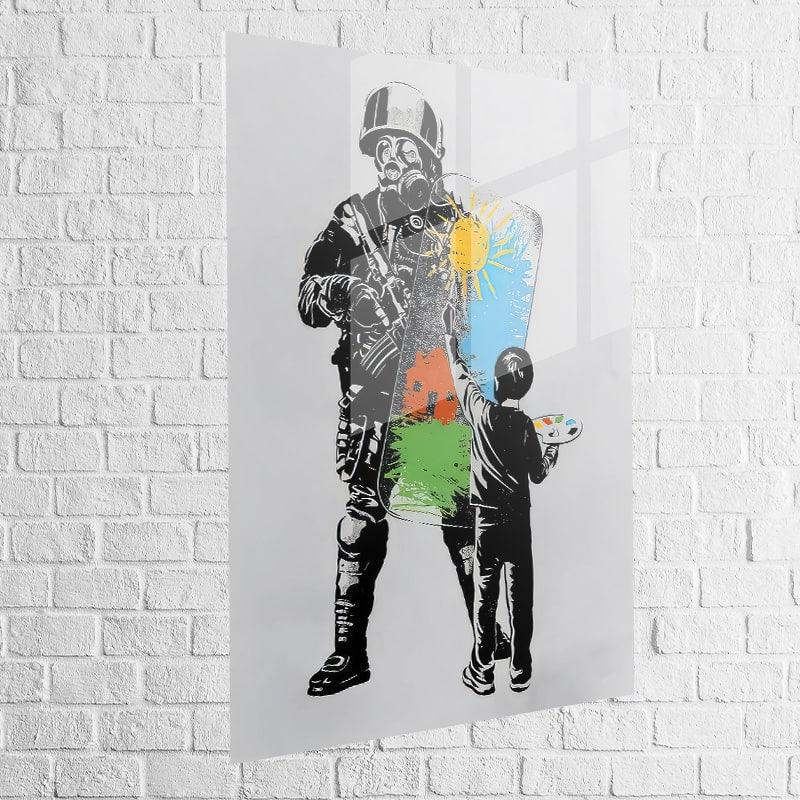 Tableau Banksy L'enfant Manifest - Montableaudeco