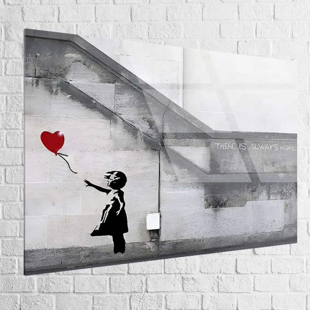 Tableau Banksy La Fille au Ballon Rouge 40x60cm / Plexiglas Tableau Banksy
