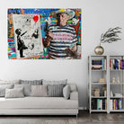 Œuvre urbaine satire de l’art bankable et du capitalisme

