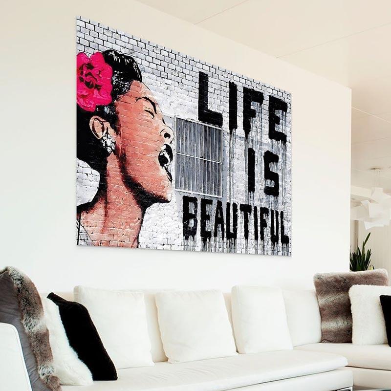 Tableau Banksy Life is Beautiful - Montableaudeco