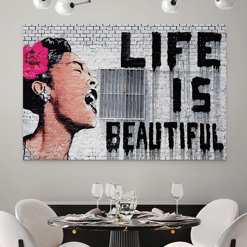 Tableau Banksy Life is Beautiful - Montableaudeco