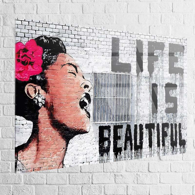 Tableau Banksy Life is Beautiful - Montableaudeco