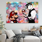 Tableau Banksy Mario et le policier - Montableaudeco