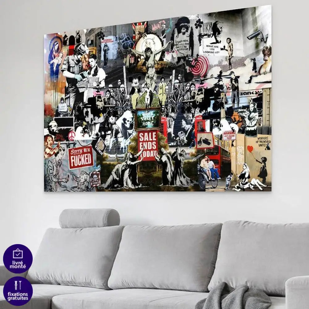 Tableau Banksy Mozaîc - Montableaudeco