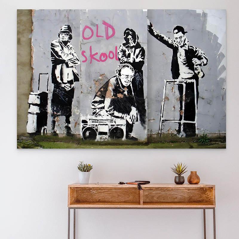 Tableau Banksy Old School - Montableaudeco