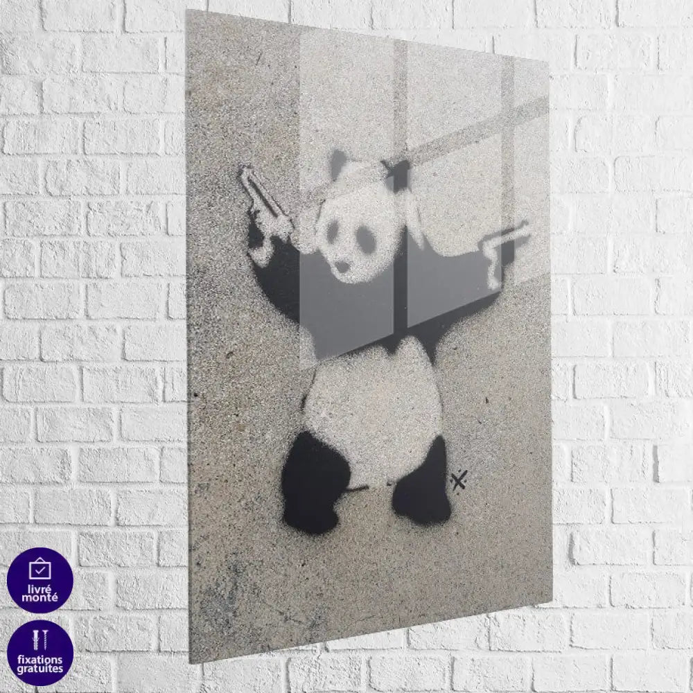 Tableau Banksy Panda With Guns 40x60cm / Plexiglas Tableau Banksy