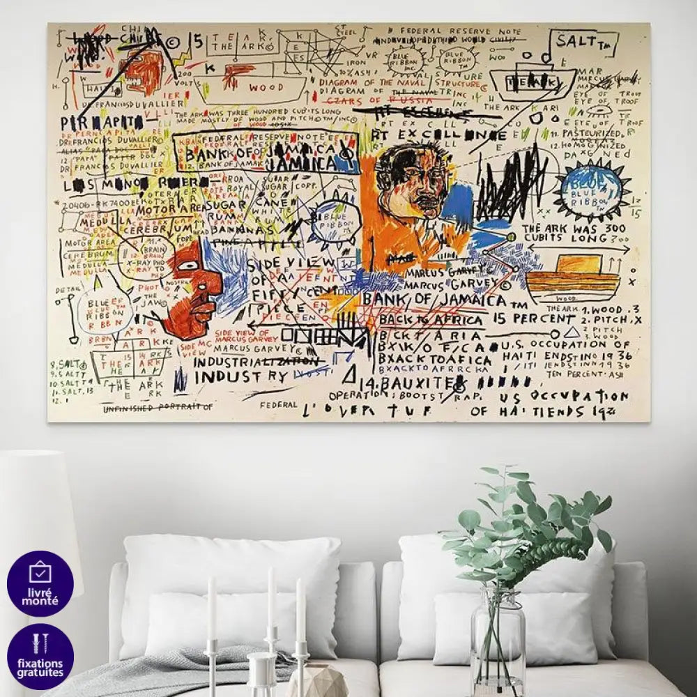 Tableau Basquiat 50 cent Piece 1983 - Montableaudeco