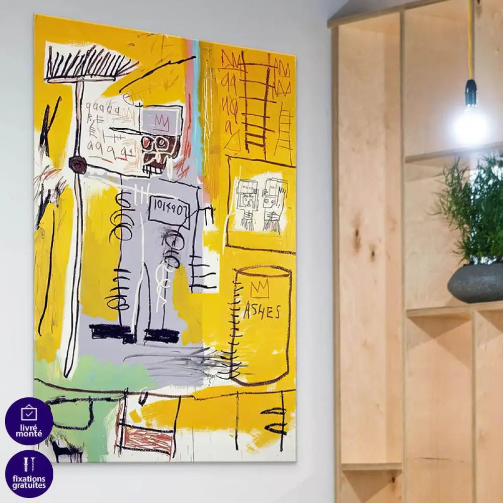 Tableau Basquiat Ashes 1981 - Montableaudeco