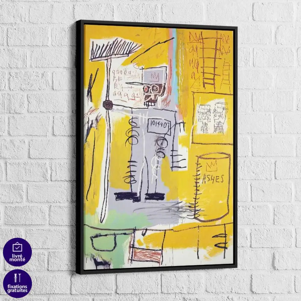 Tableau Basquiat Ashes 1981 - Montableaudeco
