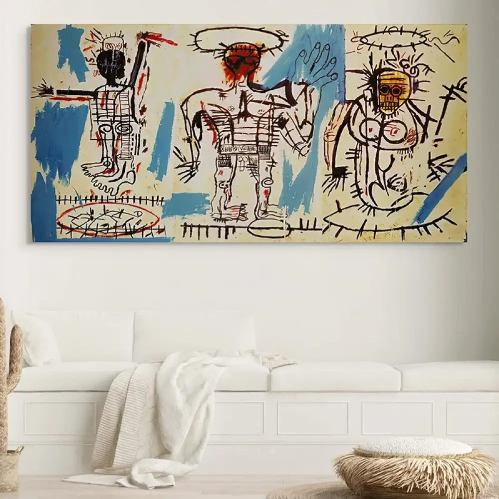 décoration murale basquiat pour salon moderne déco urbaine