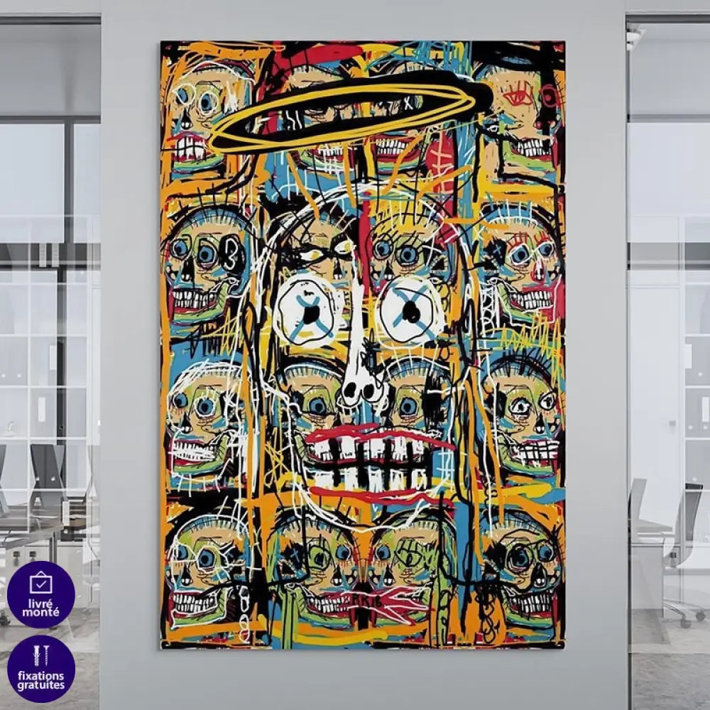 Tableau Basquiat Chaos des Crânes Célestes 40x60cm / Affiche sans cadre Tableau Basquiat