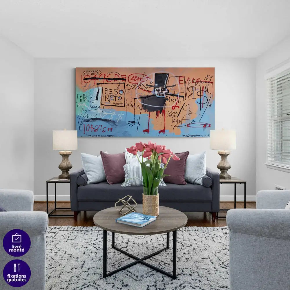 Tableau Basquiat Culpabilité of Gold Teeth - Montableaudeco