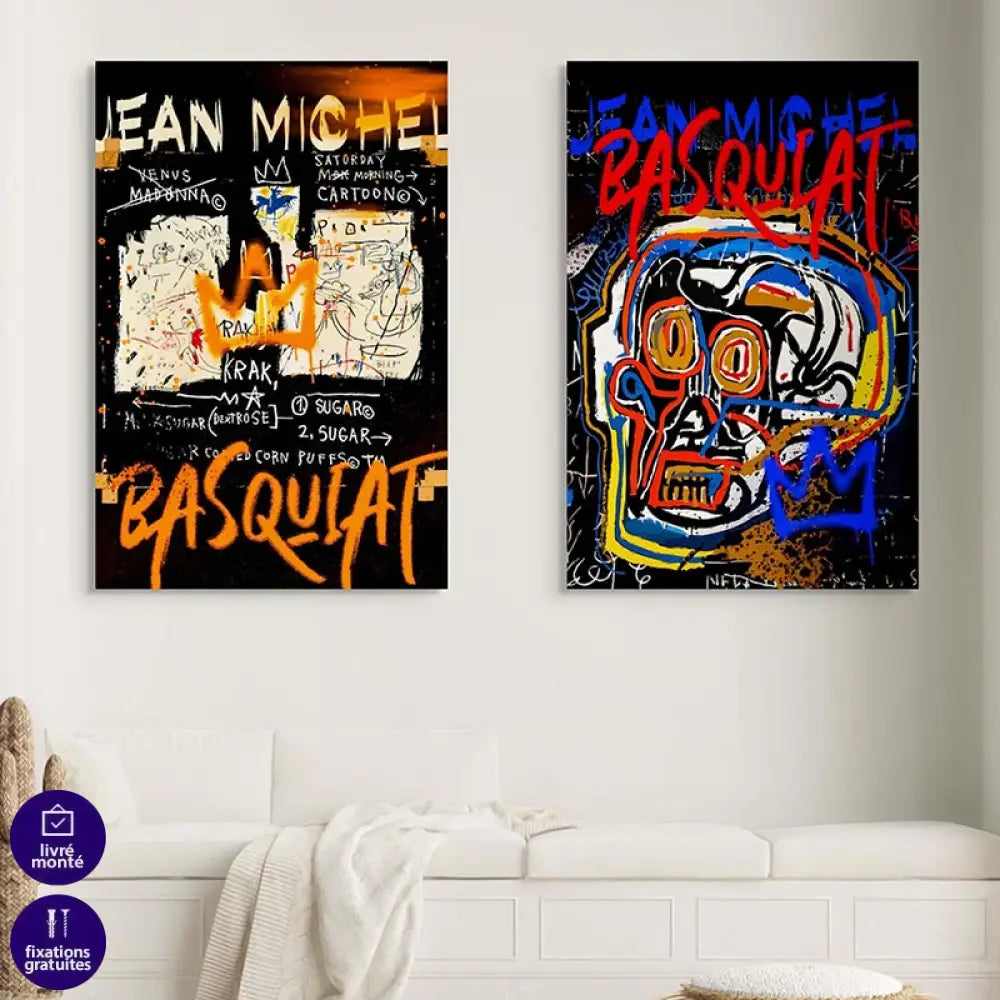 Tableau Basquiat Dualité Urbaine Tableau Basquiat