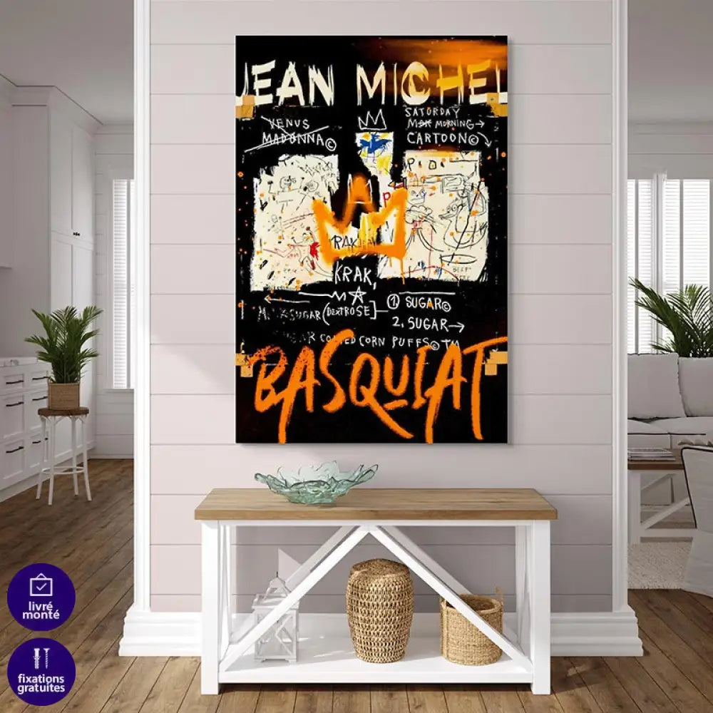 Tableau Basquiat Dualité Urbaine 40x60cm / Toile tendue sur châssis / A Tableau Basquiat