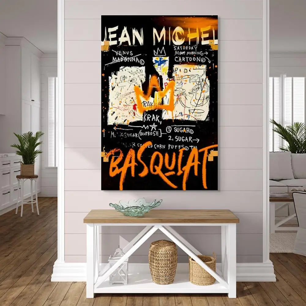 Tableau Basquiat Dualité Urbaine 40x60cm / Toile tendue sur châssis / A Tableau Basquiat