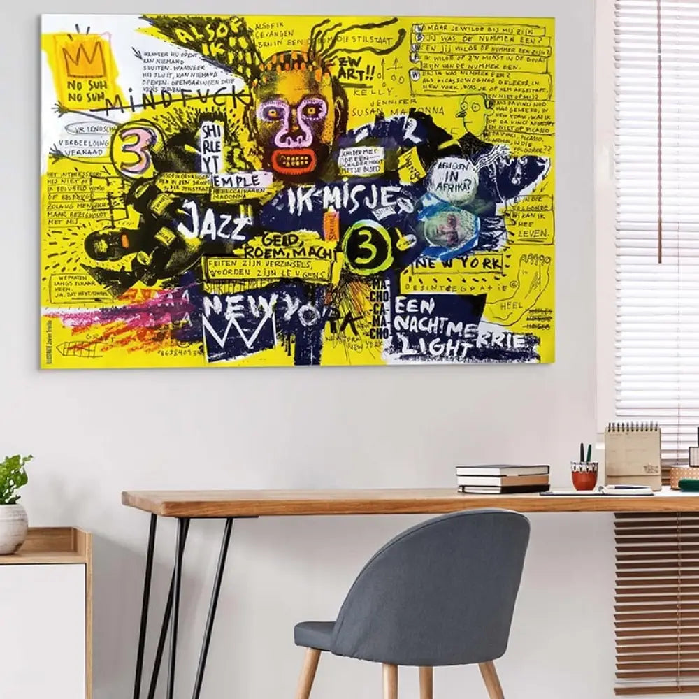 Tableau Basquiat Jazz et Révolte Tableau Basquiat