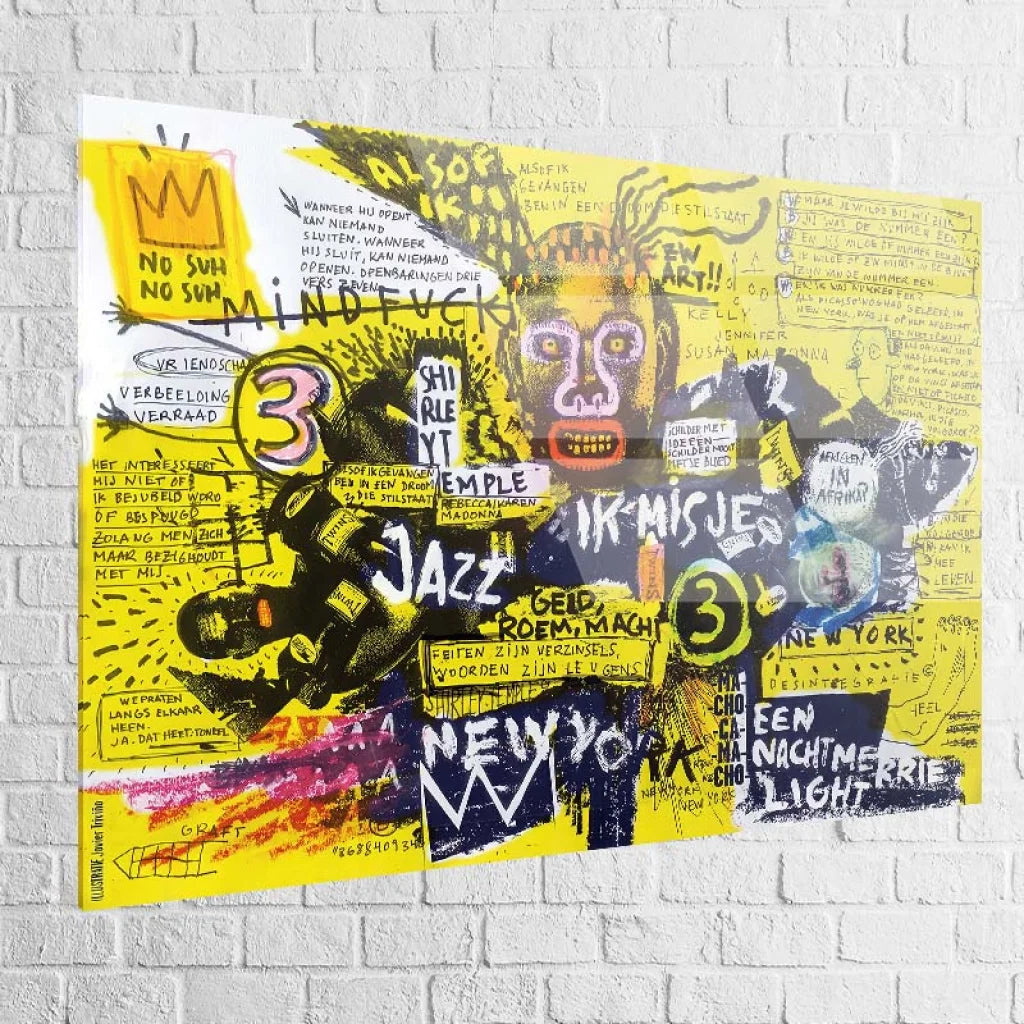 Tableau Basquiat Jazz et Révolte 40x60cm / Plexiglas Tableau Basquiat