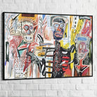 Tableau Basquiat Philistines 1982 cadre noir