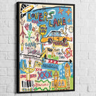 Tableau Basquiat Rêves Urbains 40x60cm / Cadre Noir Tableau Basquiat