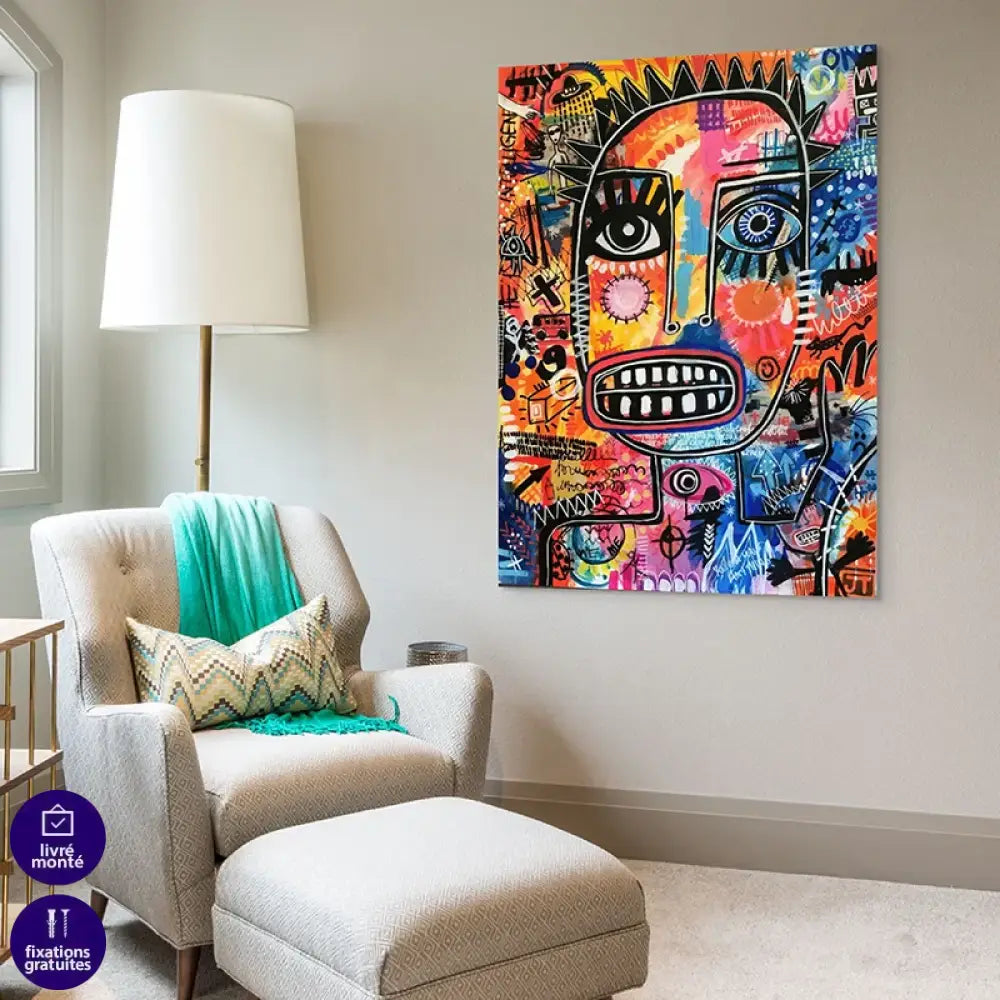 art mural urban mask regard magnétique palette chaude et froide