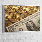 Tableau Bit Coin Dollar 40x60cm / Cadre Blanc Tableau Fleur