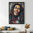 wall art bob marley bright colors wall decoration