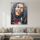 wall art Acrylic Glass Print Bob Marley intense colors