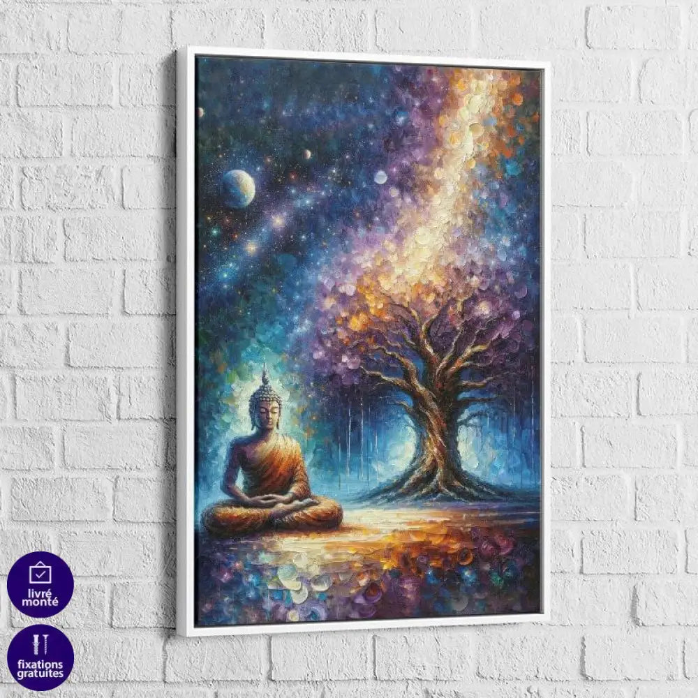 Tableau Bouddha Bleu Arbre de Vie - Montableaudeco