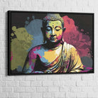Tableau Bouddha Éveil en Couleurs 40x60cm / Cadre Noir Tableau Bouddha