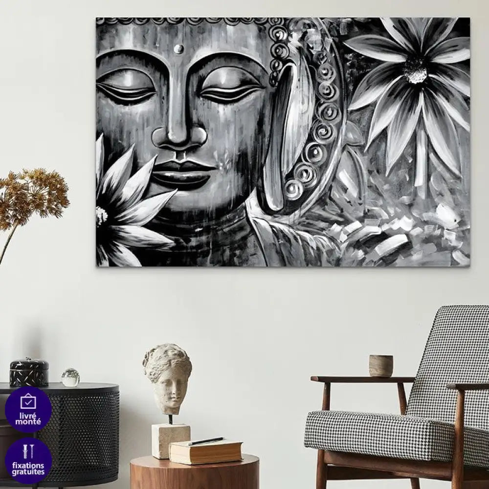 Tableau Bouddha Noir et Blanc - Montableaudeco