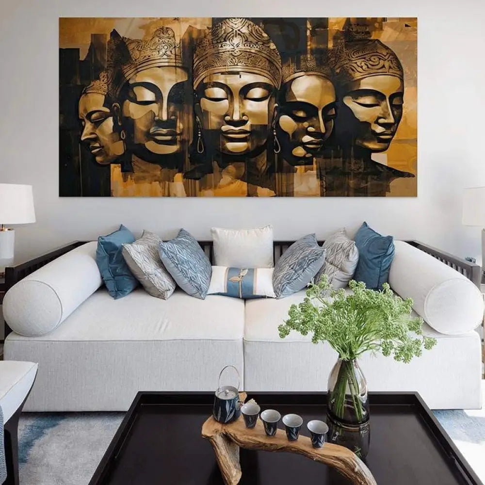 Tableau Bouddha Reflets de Paix 40x80cm / Toile tendue sur châssis Tableau Bouddha