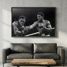 Tableau boxe cadre flottant noir, décoration murale sportive